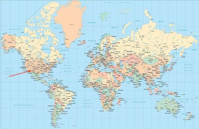 Localização da Phoenix no mapa mundial