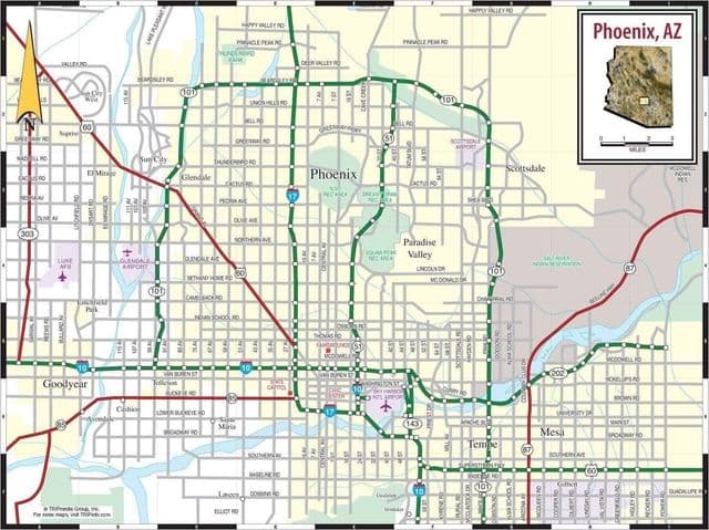 Mapa das estradas de Phoenix