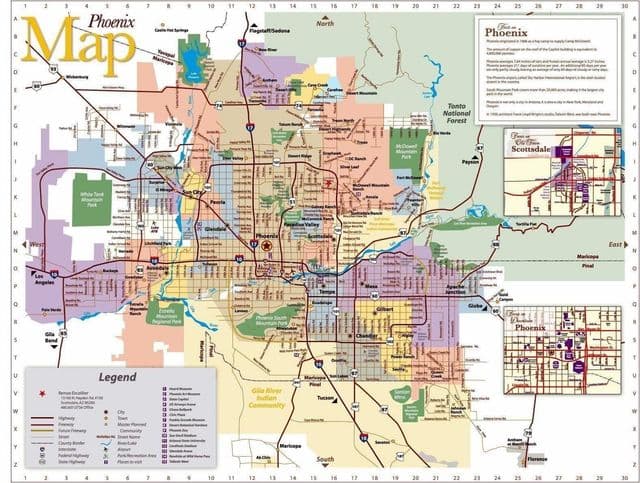 Mapa turístico da Phoenix