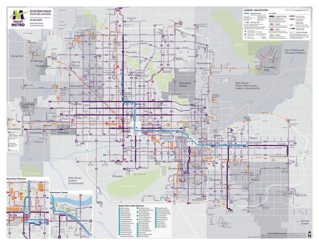 Mapa de transporte da Phoenix