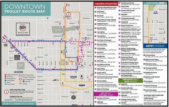 Mapa de estações de tróleis Phoenix